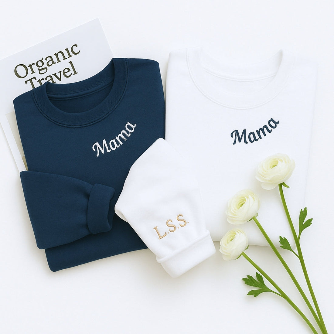 Mama Custom Embroidered Hoodie - Mom Sweatshirt - Personalized Mother's Day Gift