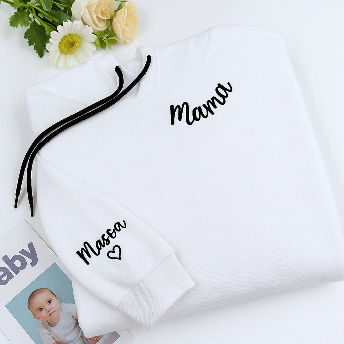 Mama Custom Embroidered Hoodie - Mom Sweatshirt - Personalized Mother's Day Gift