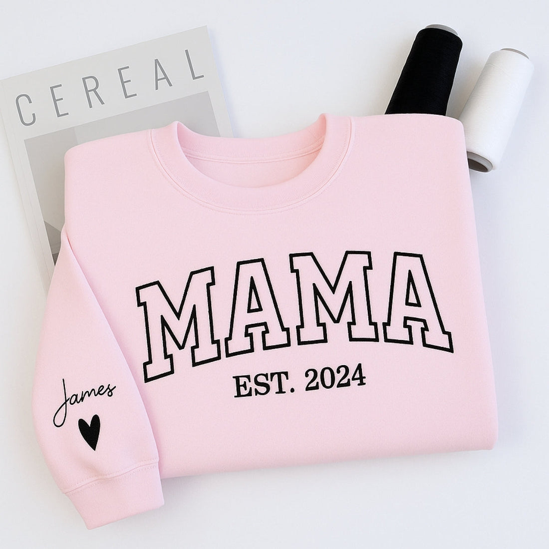 Mama Varsity Name Custom Embroidered Hoodie - Personalized Mom Sweatshirt - Mother's Day Gift