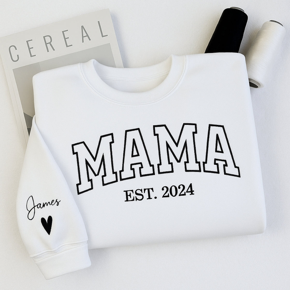 Mama Varsity Name Custom Embroidered Hoodie - Personalized Mom Sweatshirt - Mother's Day Gift