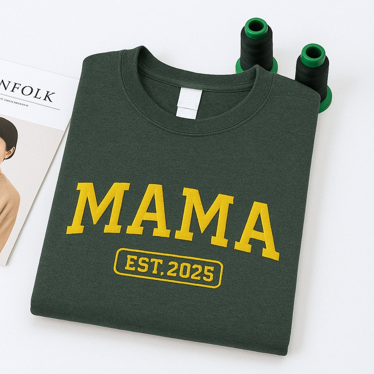 Mama EST Year Custom Embroidered Sweatshirt - Personalized Established Mom Hoodie - Mom Gift