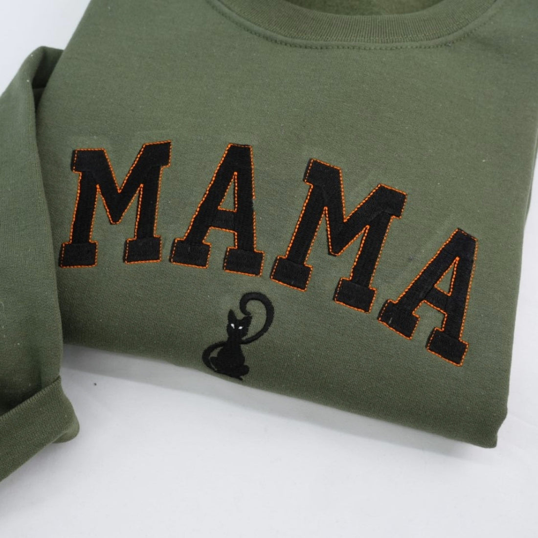 Mama Halloween Custom Embroidered Sweatshirt - Spooky Mom Apparel - Halloween Gift