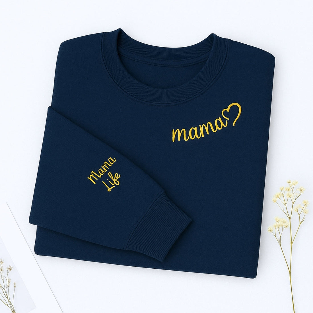 Mama Life Custom Embroidered Hoodie - Personalized Mom Sweatshirt - Mother's Day Gift
