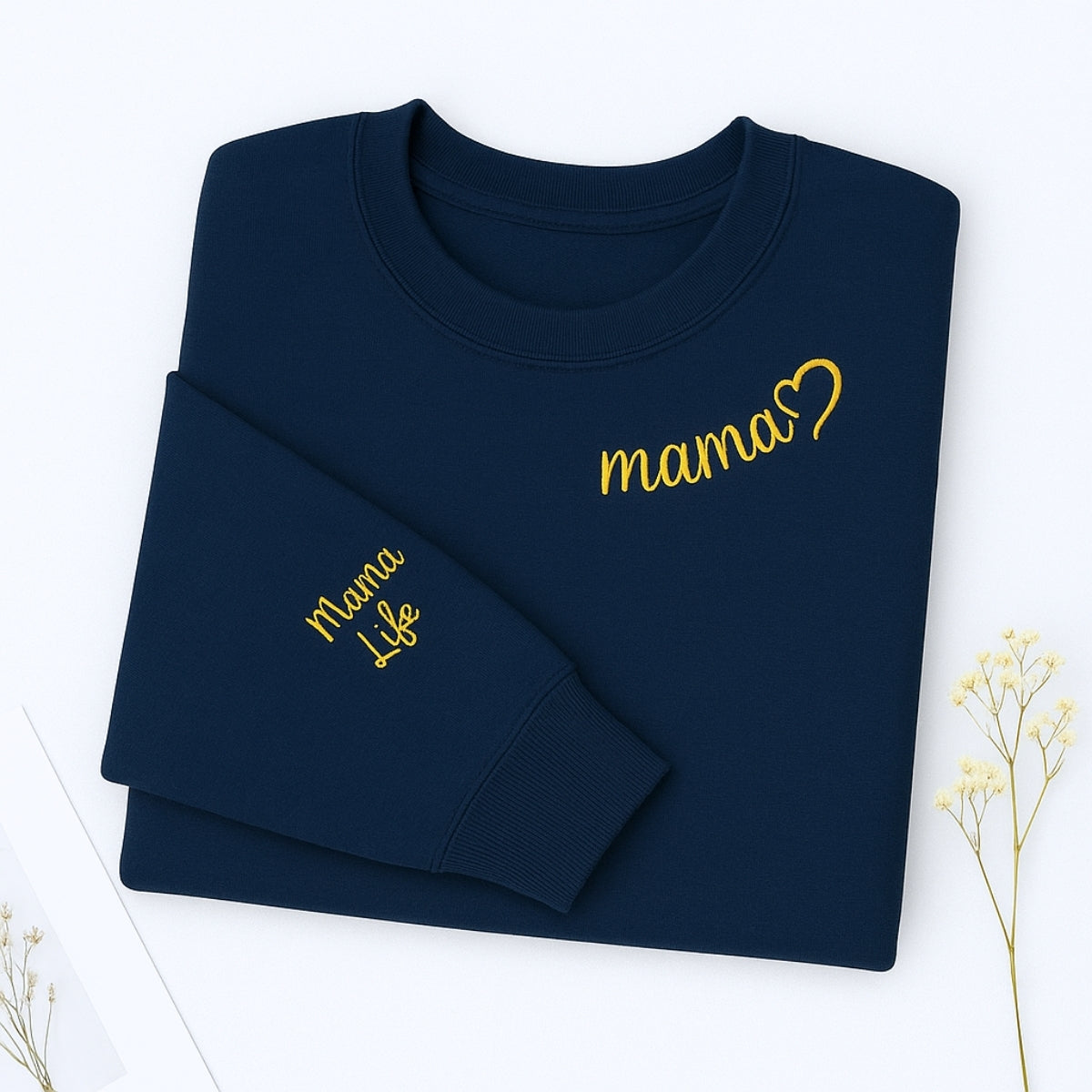 Mama Life Custom Embroidered Hoodie - Personalized Mom Sweatshirt - Mother's Day Gift