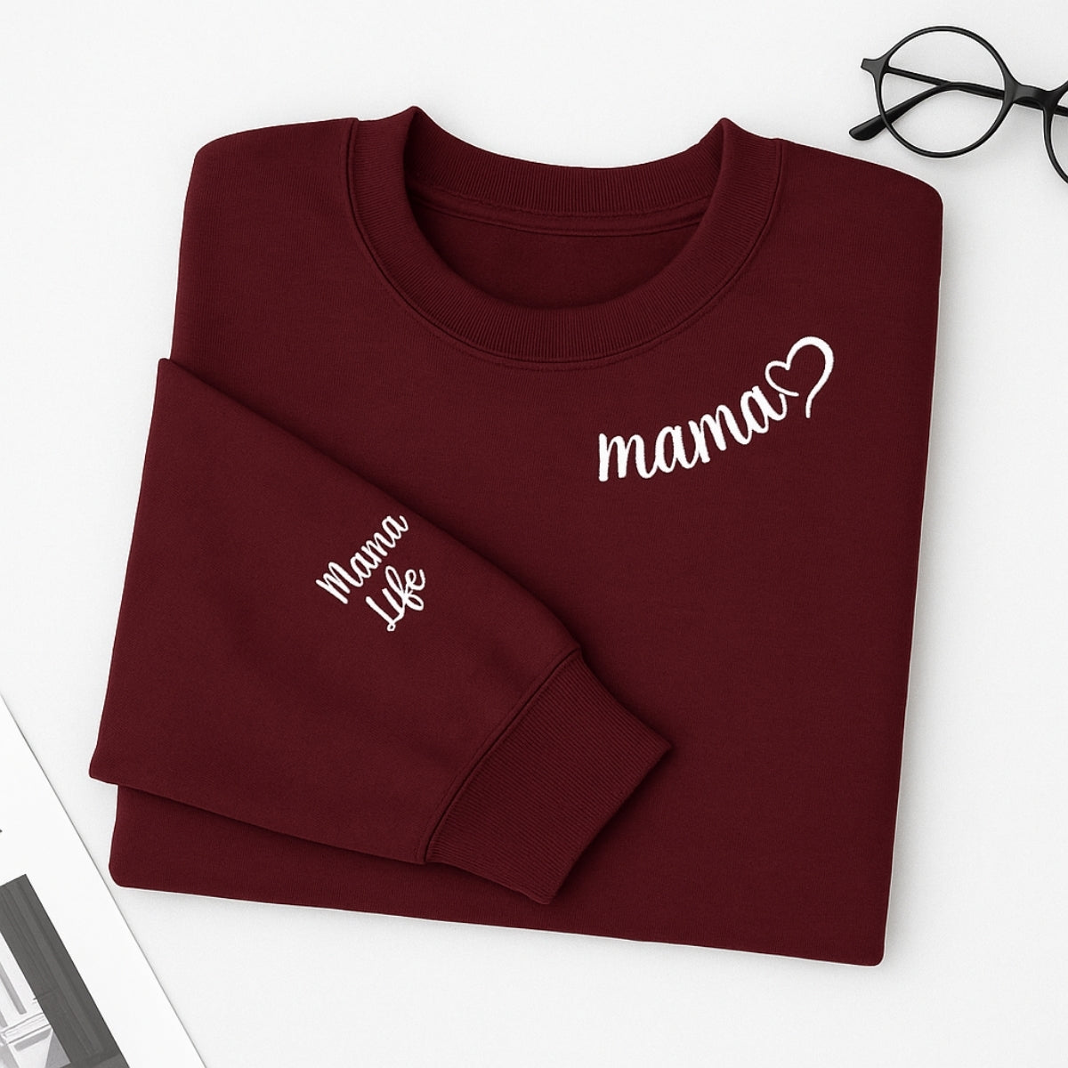Mama Life Custom Embroidered Hoodie - Personalized Mom Sweatshirt - Mother's Day Gift