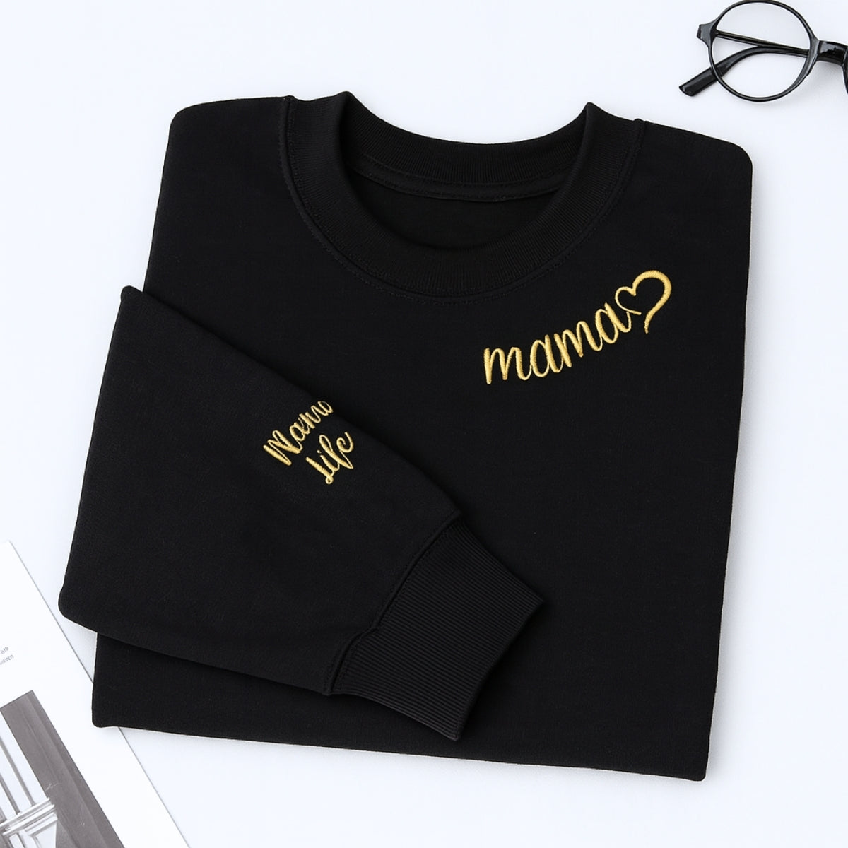 Mama Life Custom Embroidered Hoodie - Personalized Mom Sweatshirt - Mother's Day Gift