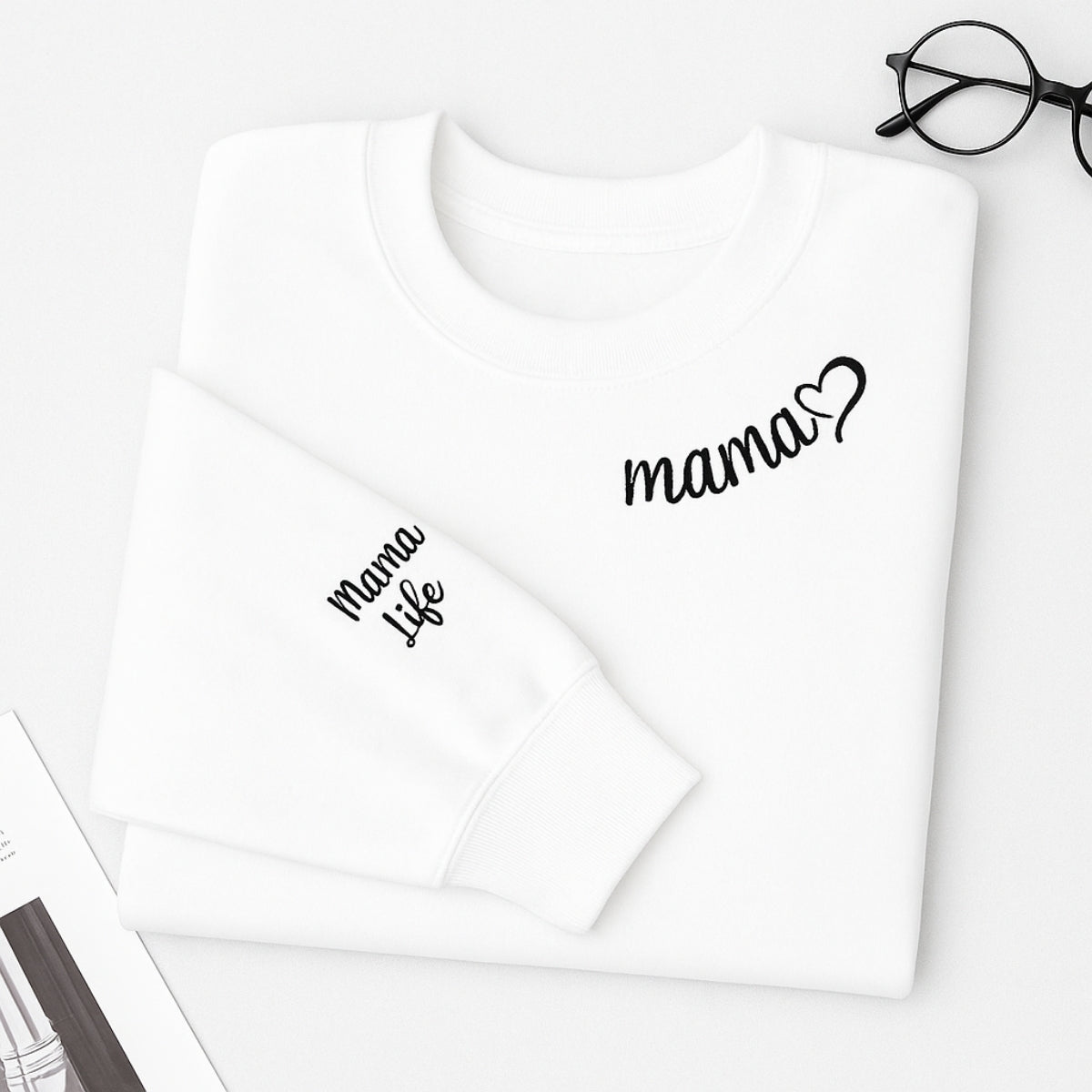 Mama Life Custom Embroidered Hoodie - Personalized Mom Sweatshirt - Mother's Day Gift