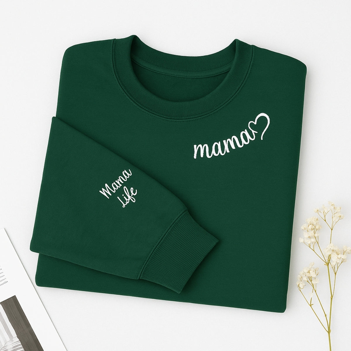Mama Life Custom Embroidered Hoodie - Personalized Mom Sweatshirt - Mother's Day Gift