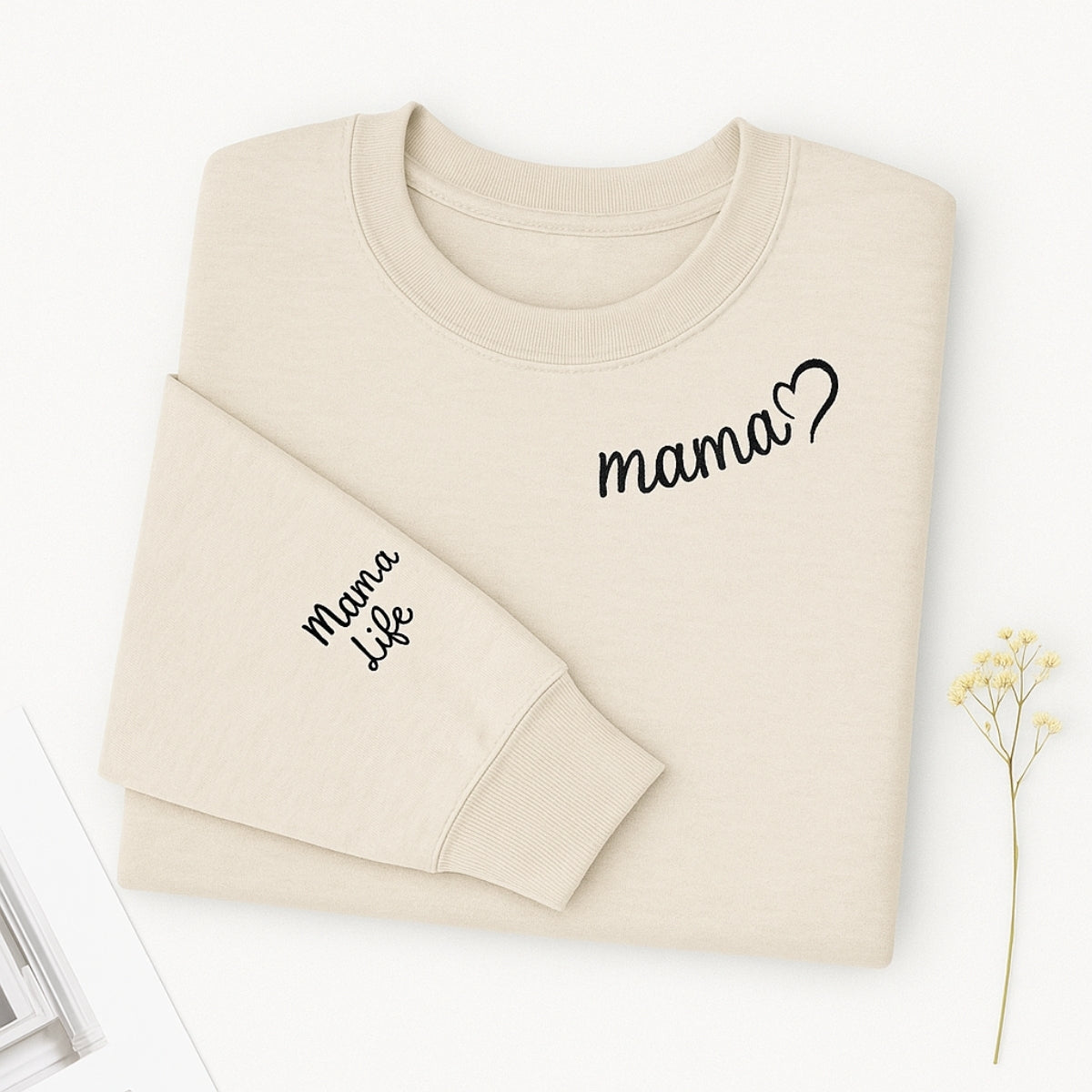 Mama Life Custom Embroidered Hoodie - Personalized Mom Sweatshirt - Mother's Day Gift