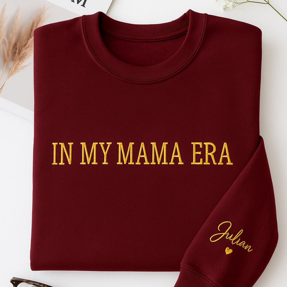 Mama Era Custom Sweatshirt - In My Mama Era Personalised Name Embroidered - Mother's Day Gift