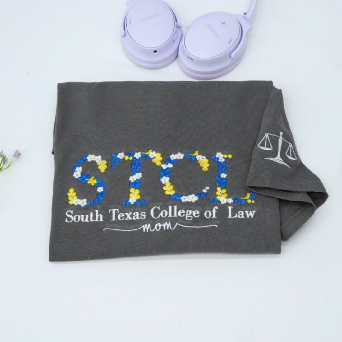 Medical School Floral Custom Embroidered T-Shirt - University Apparel - Med Student Gift