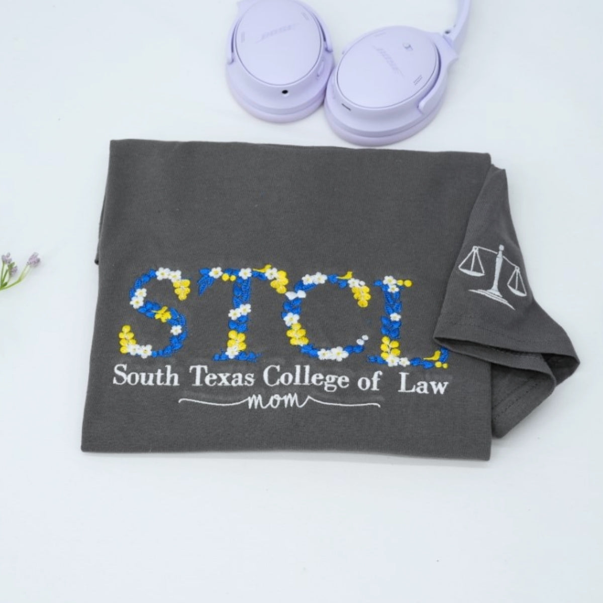 Medical School Floral Custom Embroidered T-Shirt - University Apparel - Med Student Gift