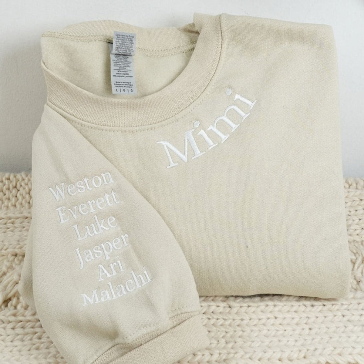 Mimi Classic Custom Embroidered Hoodie - Grandma Sweatshirt - Grandmother Gift