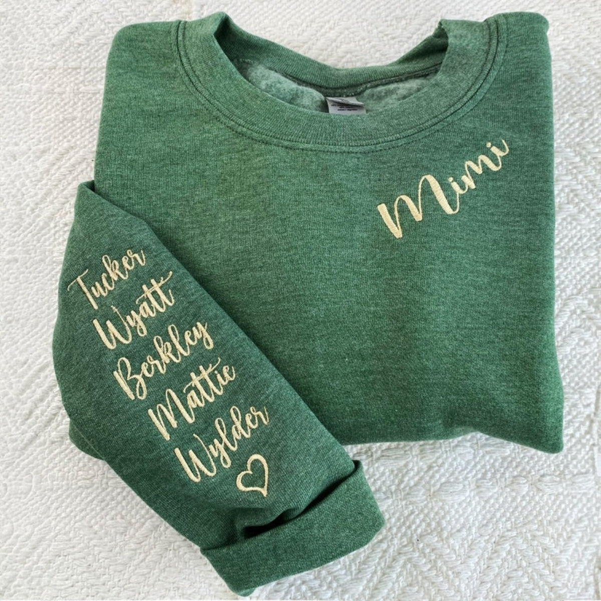 Mimi Crew Neck Custom Embroidered Hoodie - Grandma Sweatshirt - Grandmother Gift