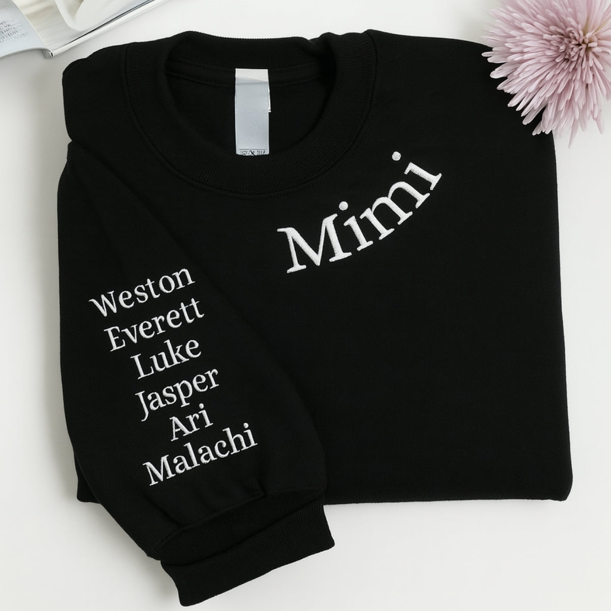 Mimi Custom Embroidered Hoodie - Grandma Sweatshirt - Grandmother Gift