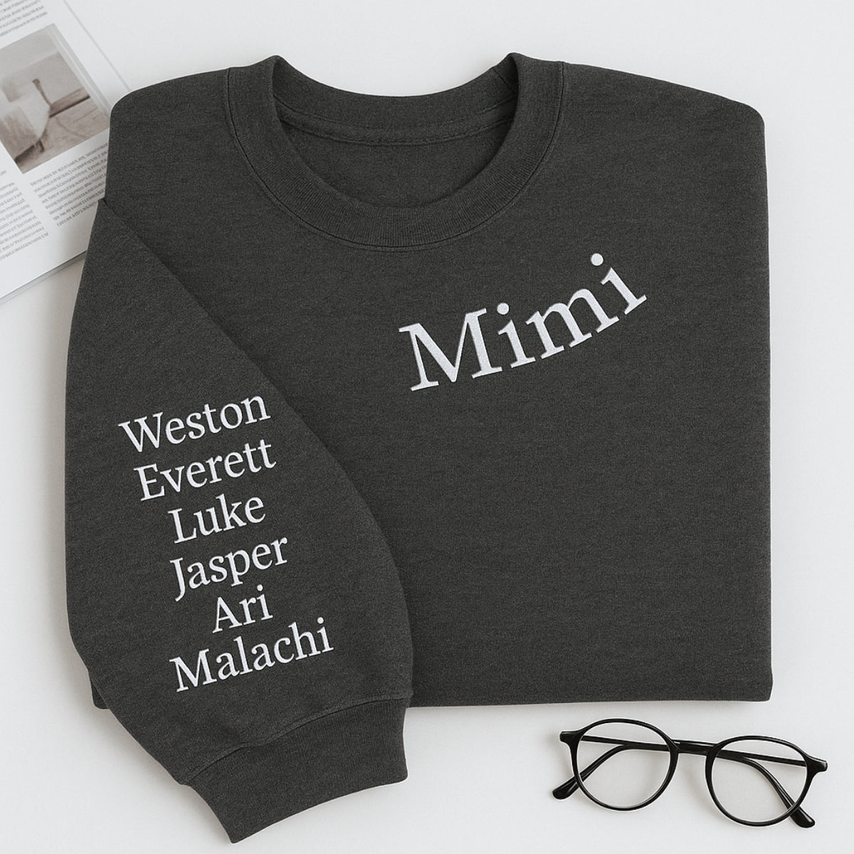 Mimi Custom Embroidered Hoodie - Grandma Sweatshirt - Grandmother Gift