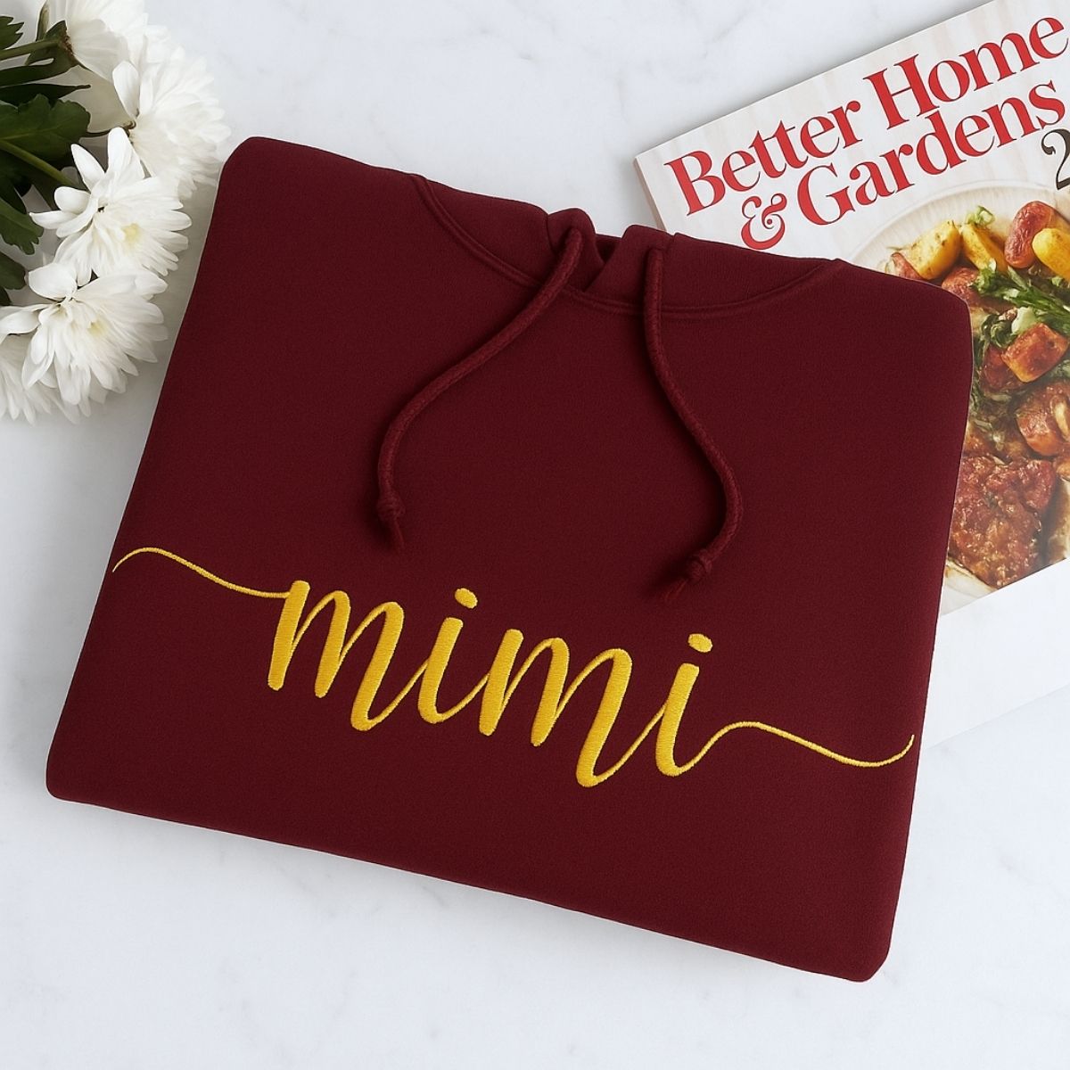 Mimi Custom Hoodie - Grandmother Embroidered Sweatshirt - Perfect Mother's Day Grandma Gift