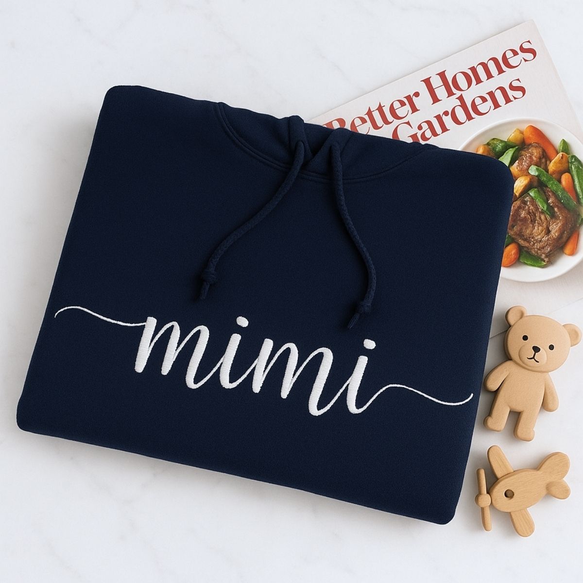 Mimi Custom Hoodie - Grandmother Embroidered Sweatshirt - Perfect Mother's Day Grandma Gift