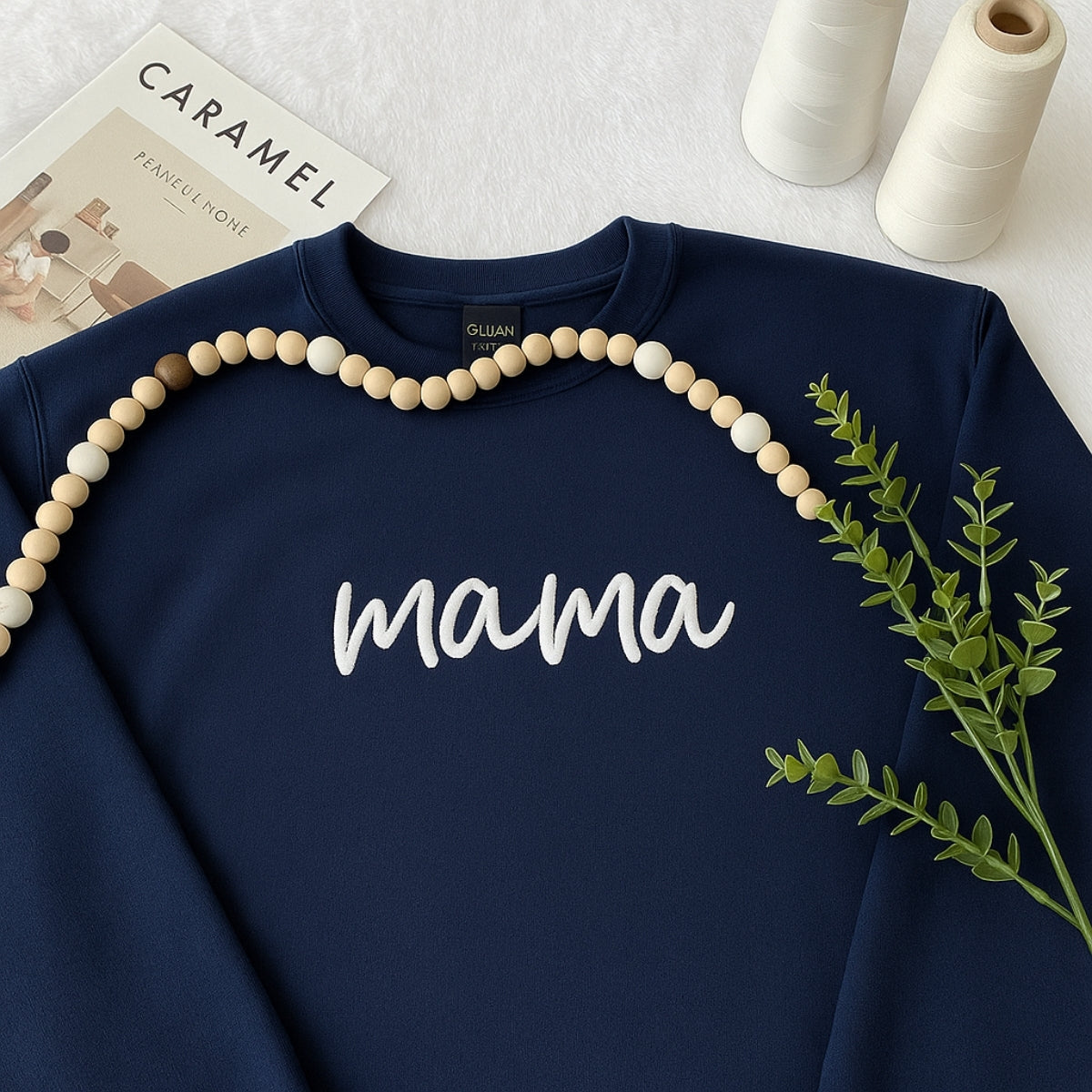 Mom Custom Embroidered Sweatshirt - Mama Hoodie - Mother's Day Gift