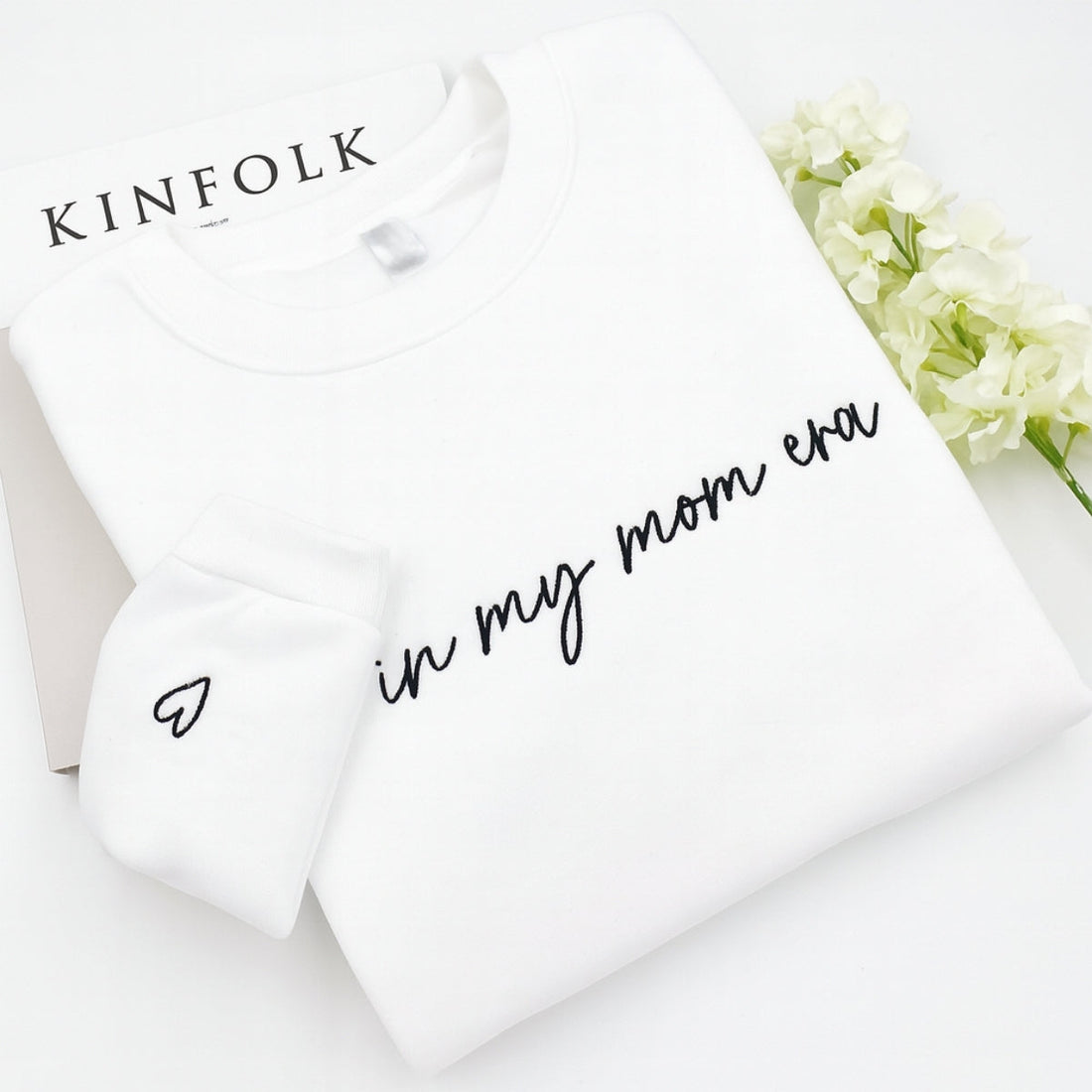 Mom Era Custom Sweatshirt - In My Mom Era Embroidered Hoodie - Personalised Initial Mother's Day Gift
