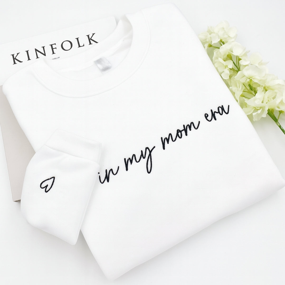 Mom Era Custom Sweatshirt - In My Mom Era Embroidered Hoodie - Personalised Initial Mother's Day Gift