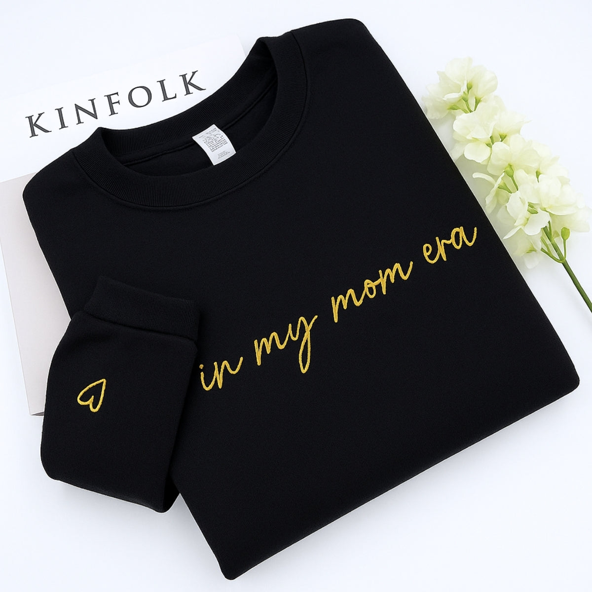 Mom Era Custom Sweatshirt - In My Mom Era Embroidered Hoodie - Personalised Initial Mother's Day Gift