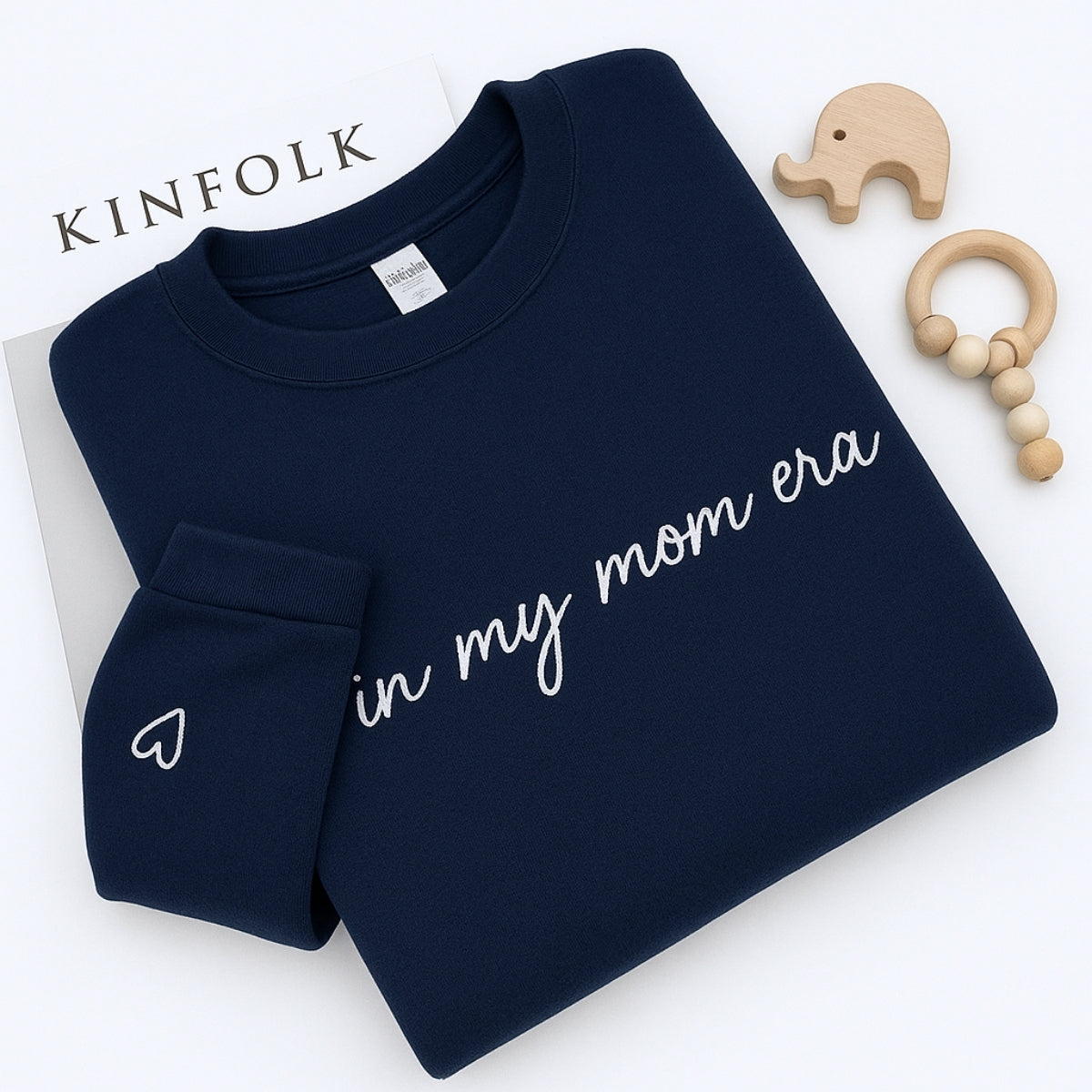 Mom Era Custom Sweatshirt - In My Mom Era Embroidered Hoodie - Personalised Initial Mother's Day Gift