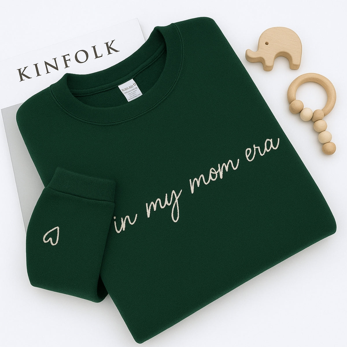 Mom Era Custom Sweatshirt - In My Mom Era Embroidered Hoodie - Personalised Initial Mother's Day Gift