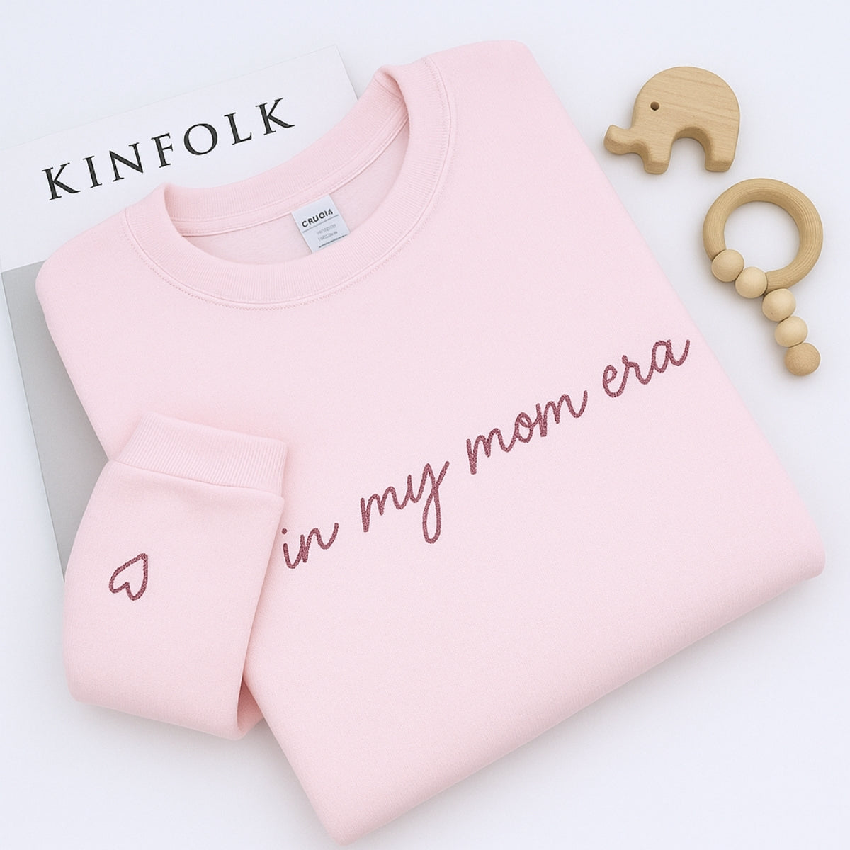 Mom Era Custom Sweatshirt - In My Mom Era Embroidered Hoodie - Personalised Initial Mother's Day Gift