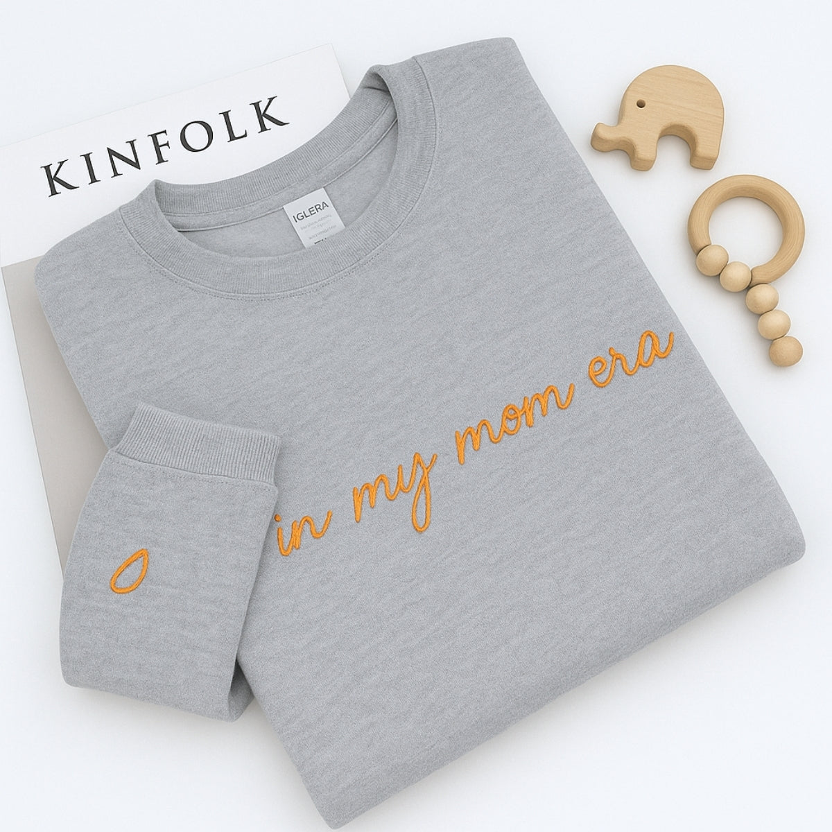 Mom Era Custom Sweatshirt - In My Mom Era Embroidered Hoodie - Personalised Initial Mother's Day Gift