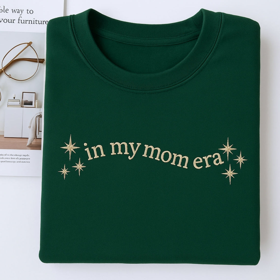 Mom Era Custom Sweatshirt - In My Mom Era Star Embroidered Crewneck - Cute Mother's Day Gift