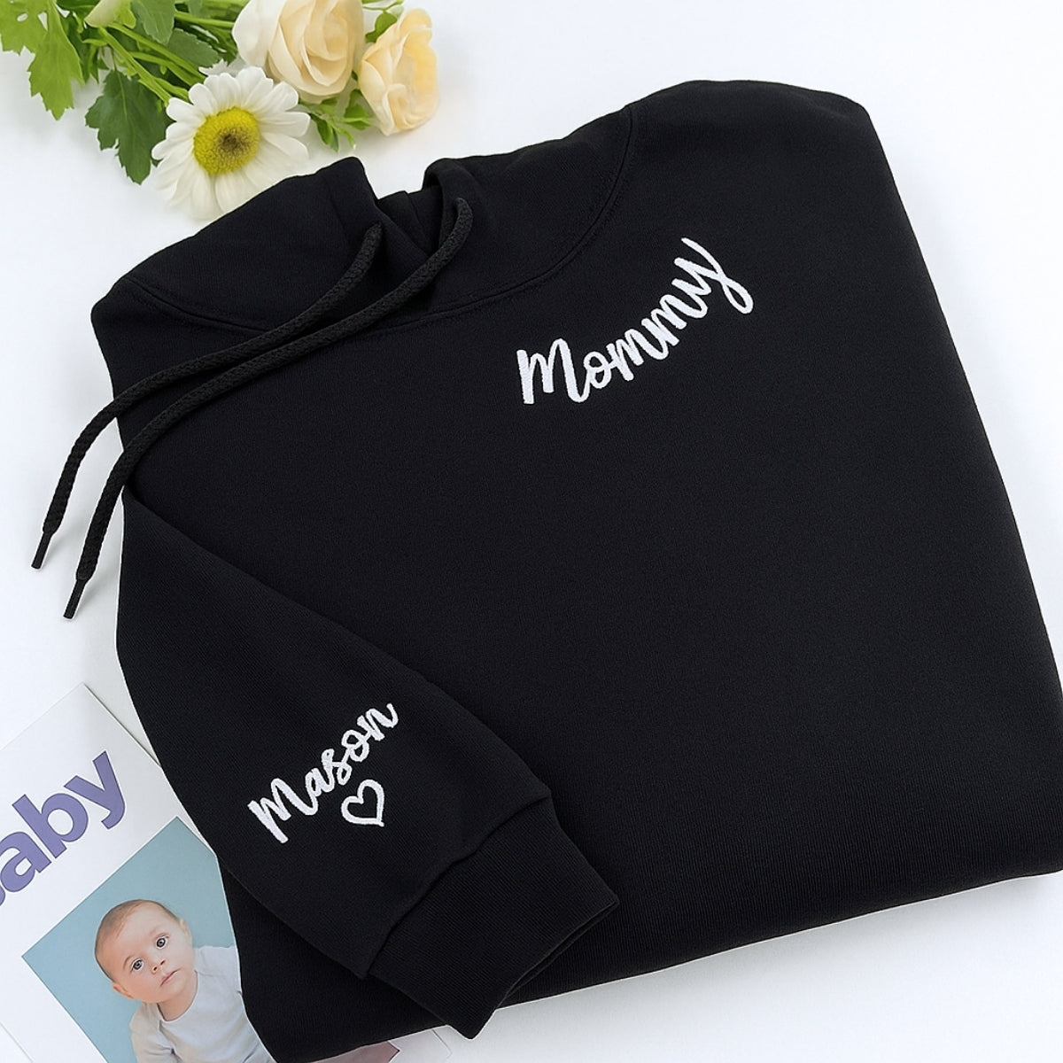 Mommy Custom Embroidered Hoodie - Personalized Mom Sweatshirt - Perfect Mother's Day Gift