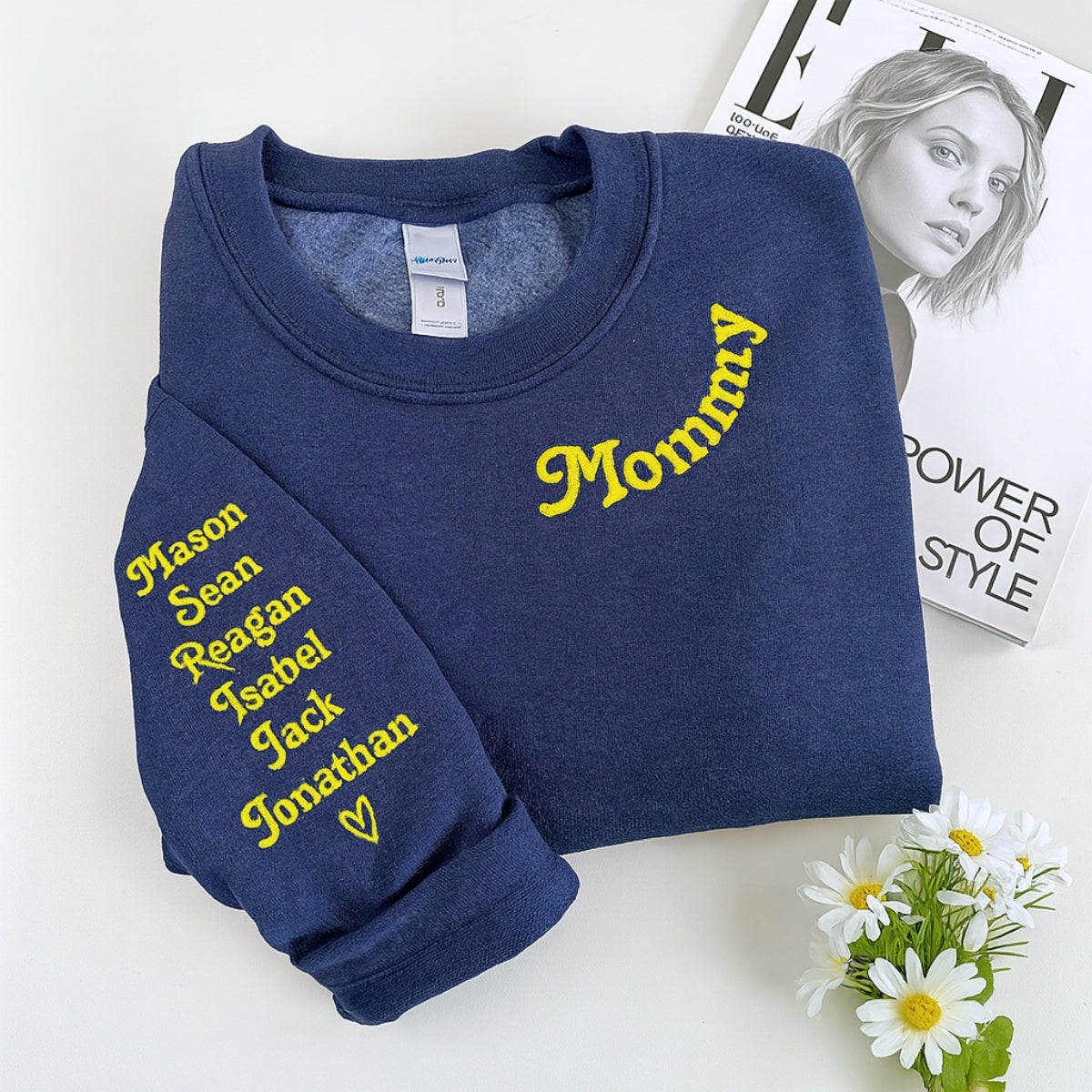 Mommy Custom Embroidered Hoodie - Personalized Mom Sweatshirt - Perfect Mother's Day Gift