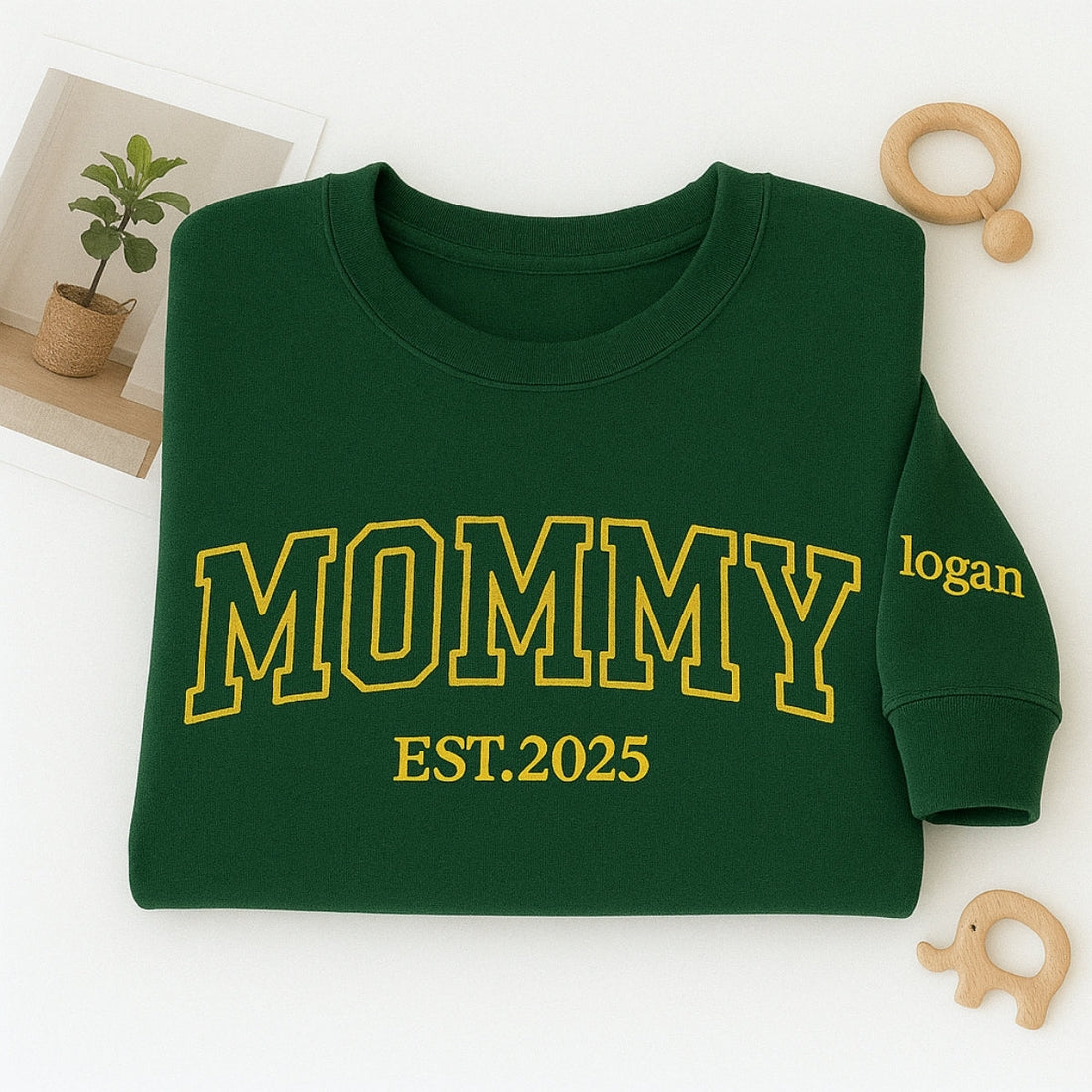 Mommy Custom Embroidered Hoodie - Varsity Style with Child Name - Personalized Mother's Day Gift
