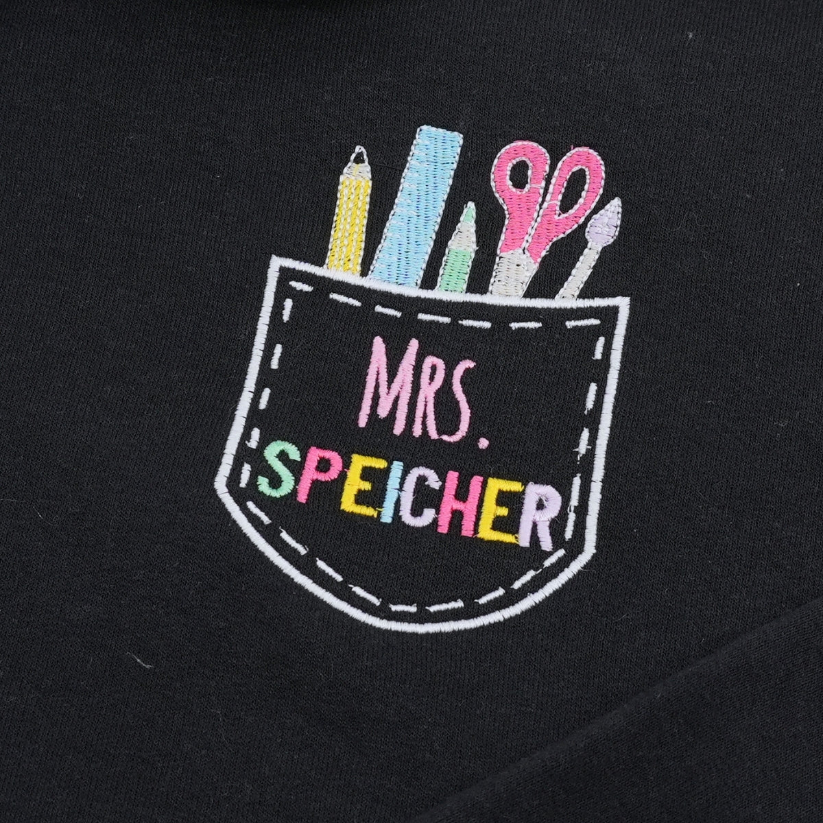 Mrs Teacher Custom Zip Up Hoodies - Female Educator Embroidered Sweaters - Perfect Teacher Gift