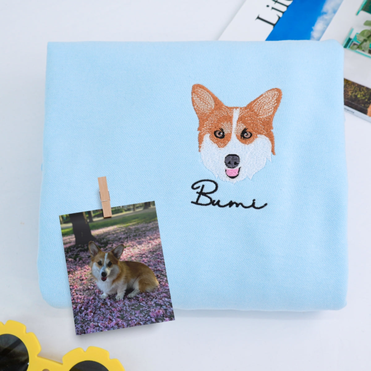 Dog Portrait Custom Embroidered Hoodie - Pet Face Sweatshirt - Personalized Multi Pet Parent Gift