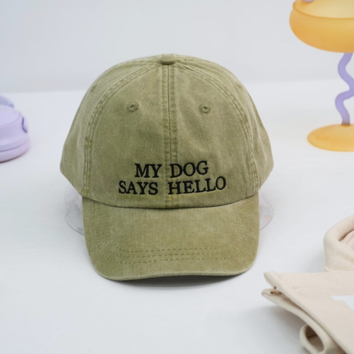 My Dog Says Hello Custom Embroidered Hat - Dog Lover Cap - Personalized Pet Parent Gift
