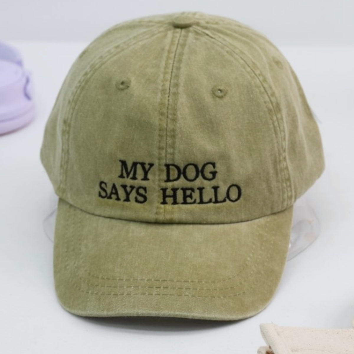 My Dog Says Hello Custom Embroidered Hat - Dog Lover Cap - Personalized Pet Parent Gift