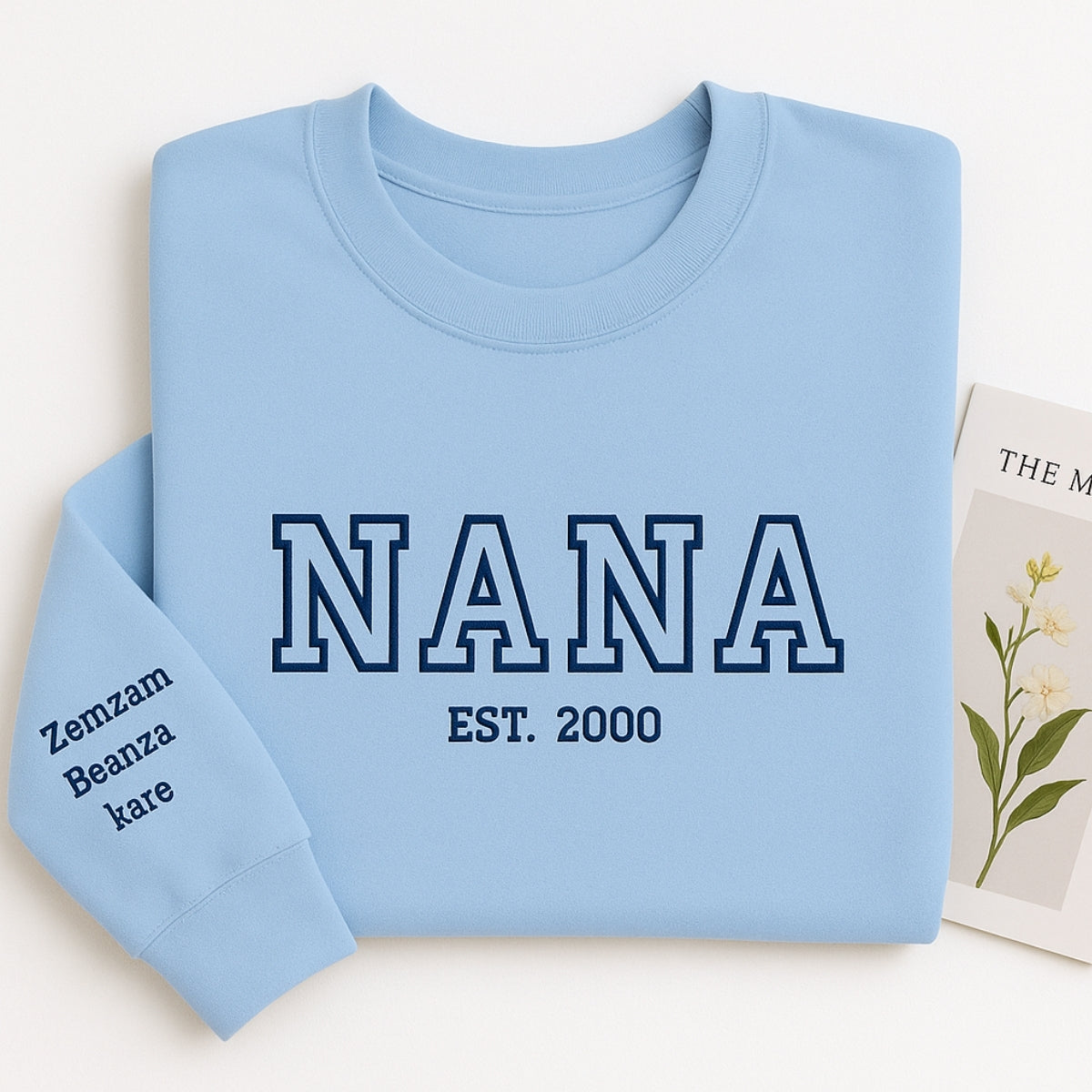 Nana Custom Embroidered Hoodie - Varsity Style Grandmother Sweatshirt - Personalized Grandma Gift