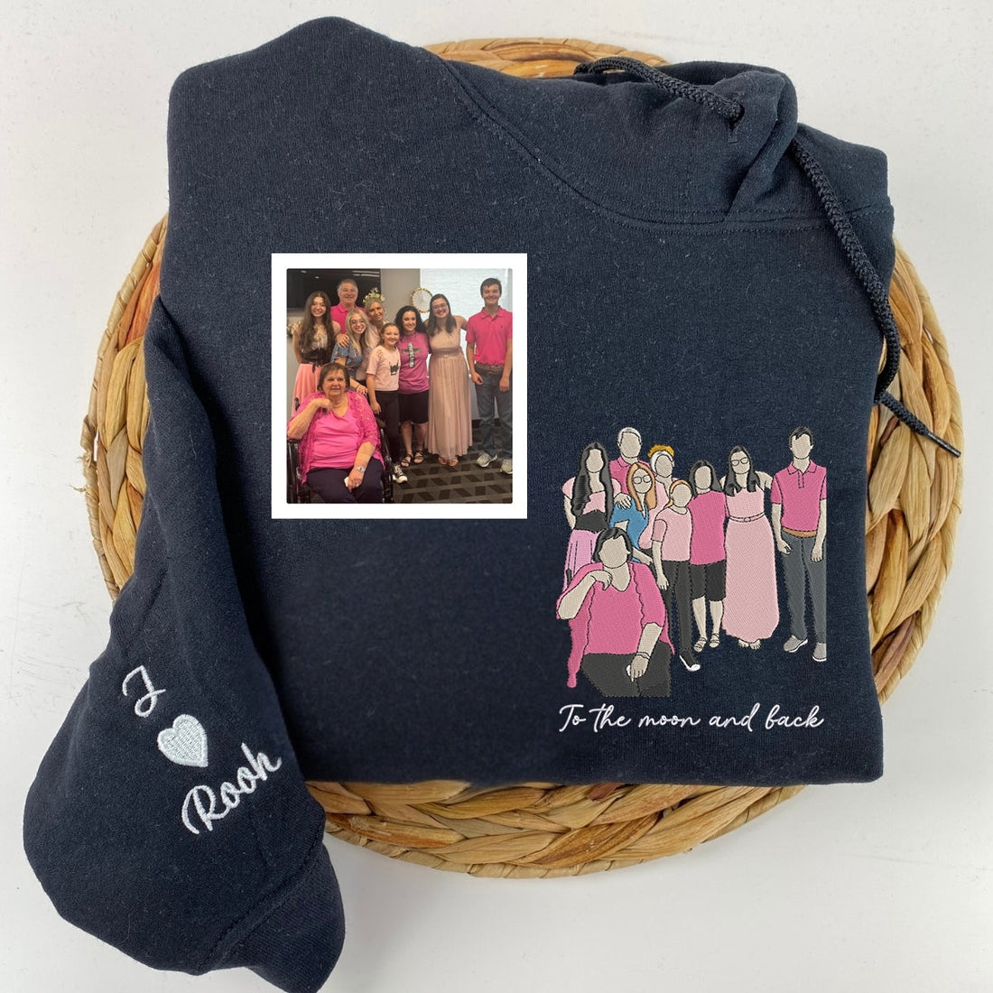 Nana Custom Embroidered Hoodie - Family Photo Sweatshirt - Personalized Grandmother Gift