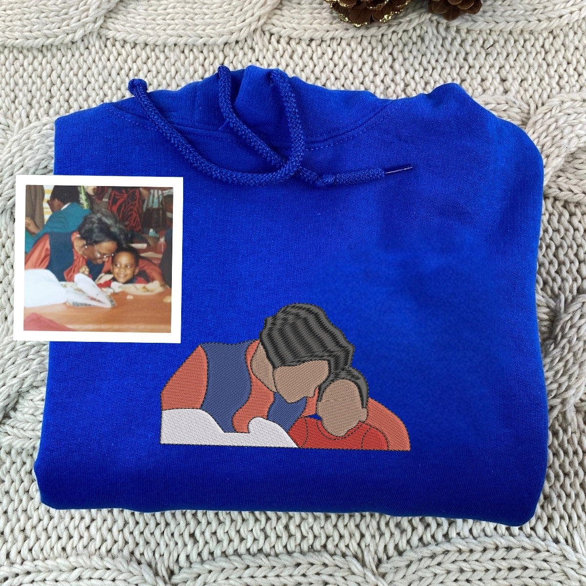 Nana Custom Embroidered Hoodie - Family Photo Sweatshirt - Personalized Grandmother Gift