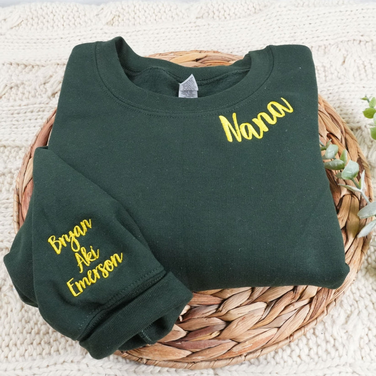 Grandchildren Names Custom Embroidered Hoodie - Personalized Grandma Gift 2
