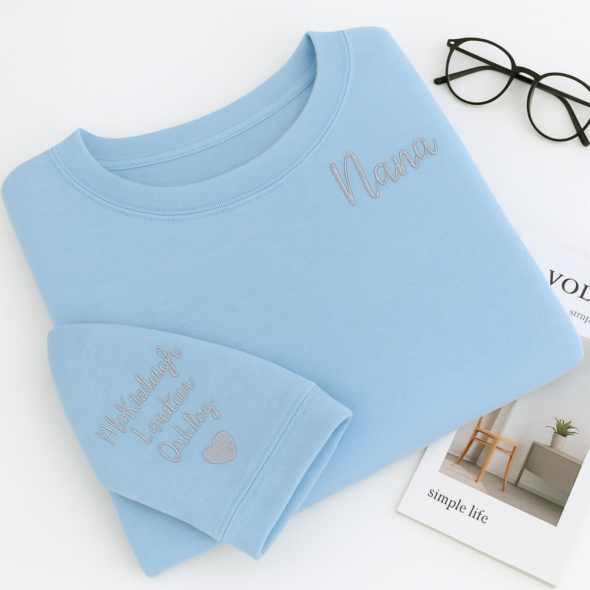 Grandchildren Names Custom Embroidered Hoodie - Personalized Grandma Gift 2