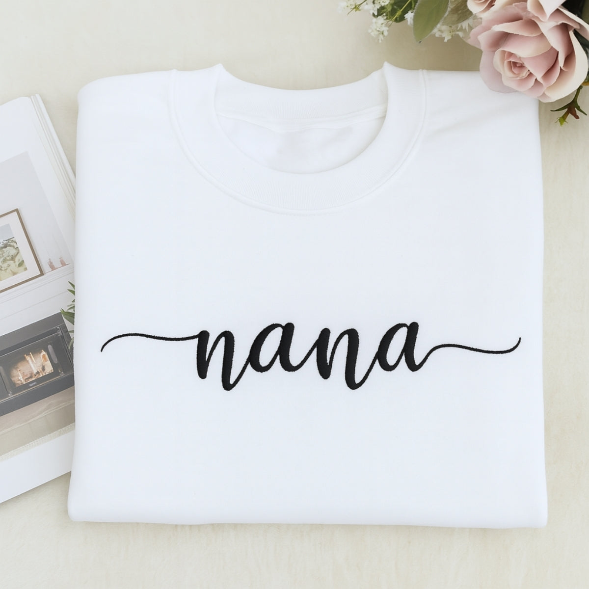 Nana Custom Embroidered Hoodie - Personalized Grandma Sweatshirt - Perfect Grandmother Gift
