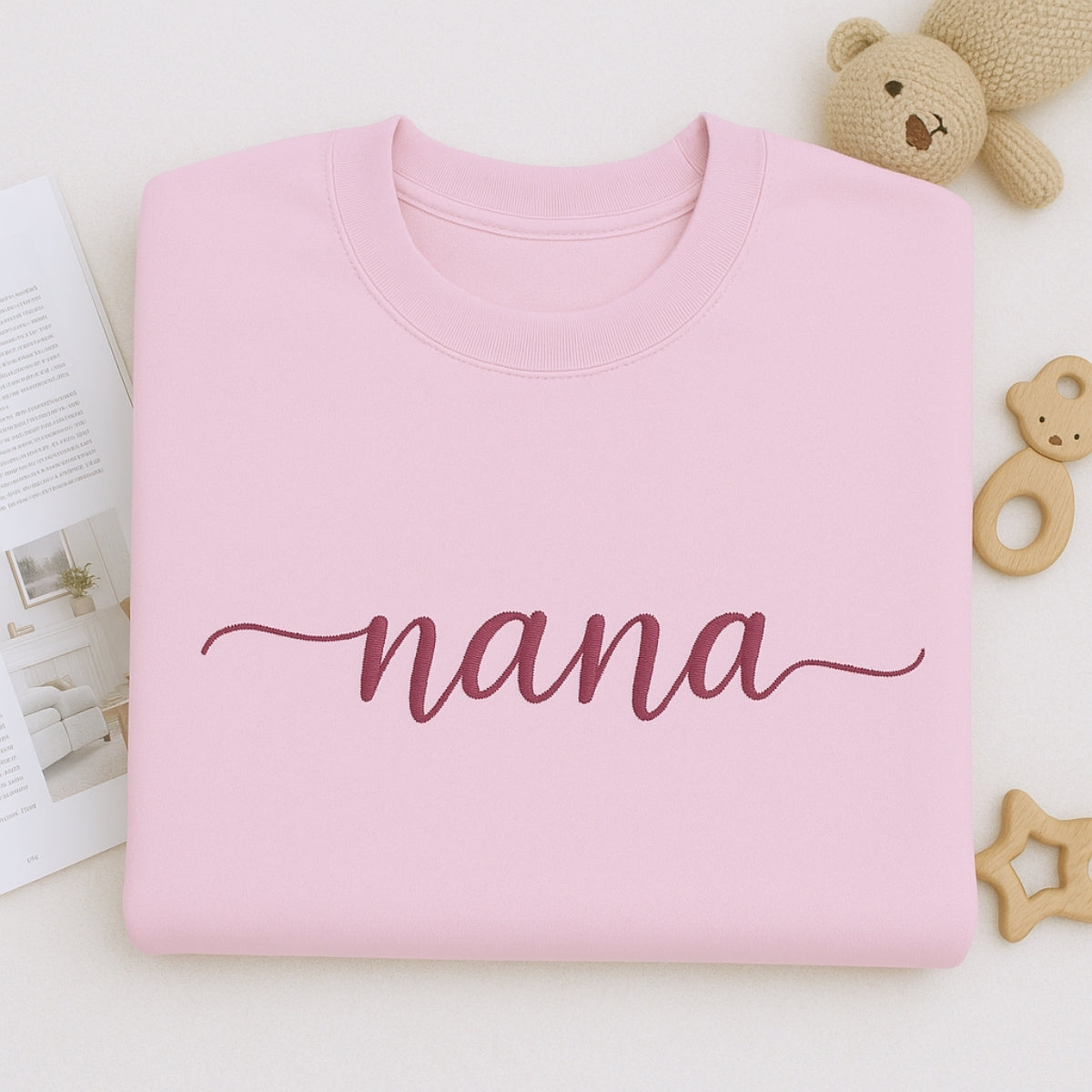 Nana Custom Embroidered Hoodie - Personalized Grandma Sweatshirt - Perfect Grandmother Gift