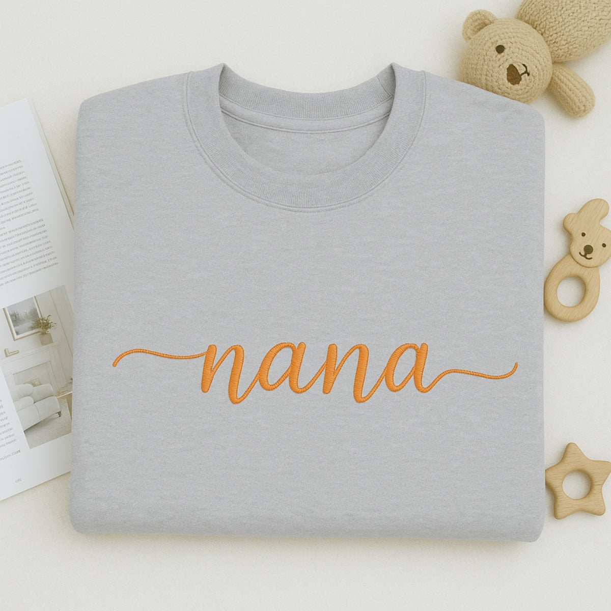 Nana Custom Embroidered Hoodie - Personalized Grandma Sweatshirt - Perfect Grandmother Gift