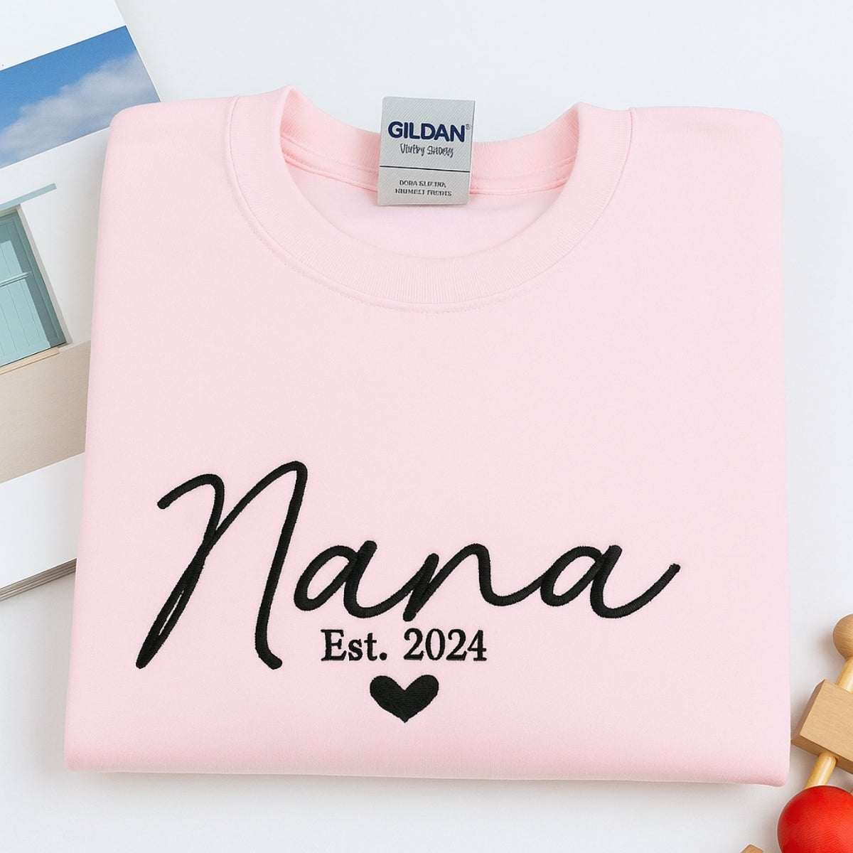 Grandmother Custom Embroidered Hoodie - Personalized Nana Sweatshirt - New Baby Gift