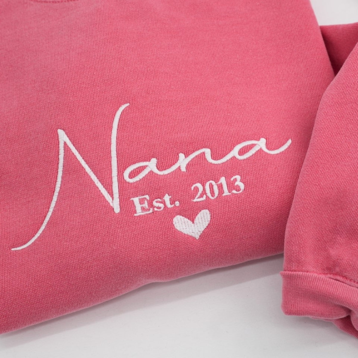 Grandma Custom Embroidered Sweatshirt Set - Personalized Nana Apparel - Grandmother Established Gift