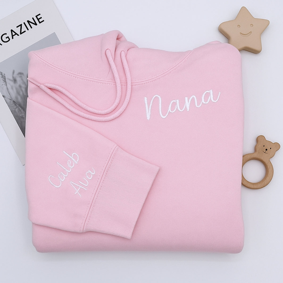 Neckline Embroidered Sweatshirt - Custom Grandmother Hoodie - Personalized Nana - Mother's Day Gift