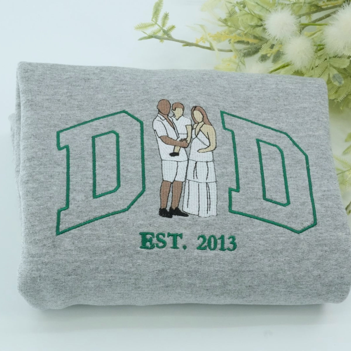 New Dad Custom Embroidered Hoodie - Father & Baby Sweatshirt - First Father's Day Gift